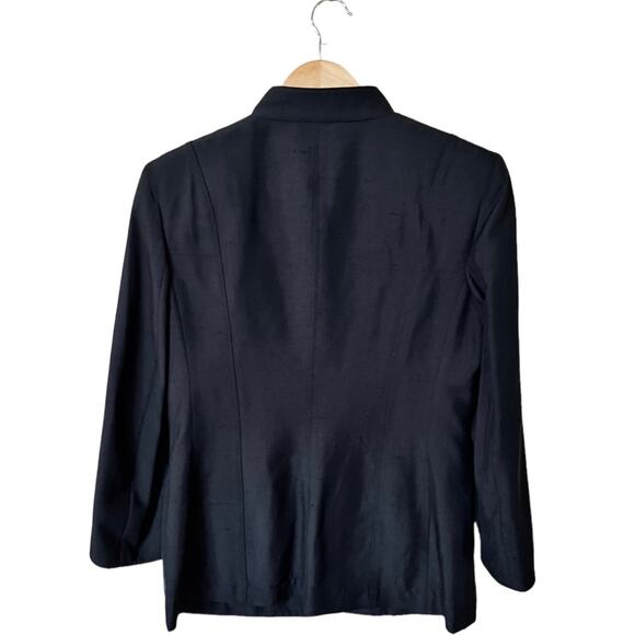 RENA LANGE Blazer Black Jacket Button Down Long Sleeves Collared Pockets EUC - Picture 6 of 11